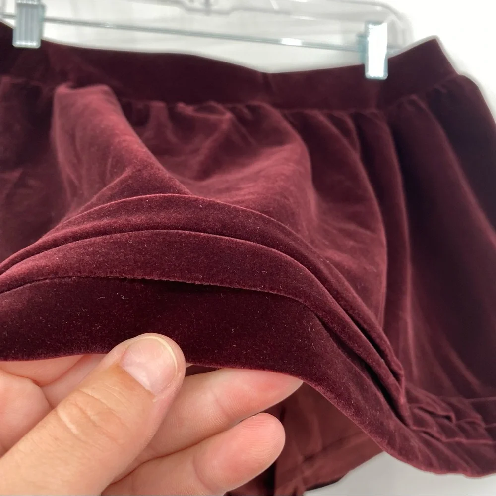 Cider Low‎ Rise Layered Skort Women’s Large Skater Shirt Velvet Dark Burgundy